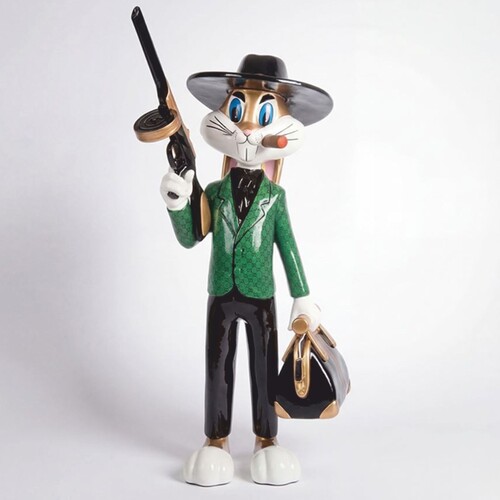 Casa Padrino Deko Skulptur Hase Bunt H. 120 cm - Garten Deko Figur