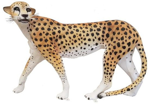 Casa Padrino Dekofigur Gepard Orange / Wei� / Schwarz 135 x H. 85 cm - Lebensgro�e Wetterbest�ndige Deko Skulptur - Gartendeko