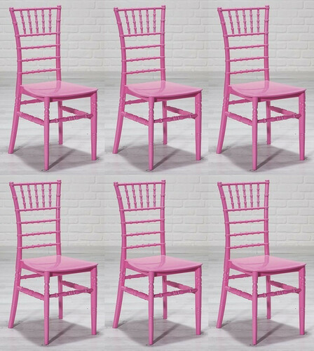 Casa Padrino Designer Acryl Stuhl Set Rosa 40 x 46 x H. 92,5 cm - Esszimmerst�hle - Acryl Esszimmer M�bel
