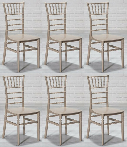 Casa Padrino Designer Acryl Stuhl Set Cappuccino 40 x 46 x H. 92,5 cm - Esszimmerst�hle - Acryl Esszimmer M�bel