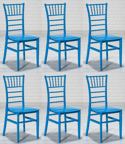 Casa Padrino Designer Acryl Stuhl Set Blau 40 x 46 x H. 92,5 cm - Esszimmerst�hle - Acryl Esszimmer M�bel