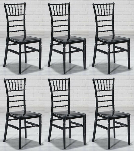 Casa Padrino Designer Acryl Stuhl Set Schwarz 40 x 46 x H. 92,5 cm - Esszimmerst�hle - Acryl Esszimmer M�bel