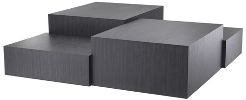 Casa Padrino Luxus Wohnzimmer Couchtisch Grau 112 x 112 x H. 40 cm - Wohnzimmertisch mit 3 verschiedenen Tischh�hen - Luxus M�bel