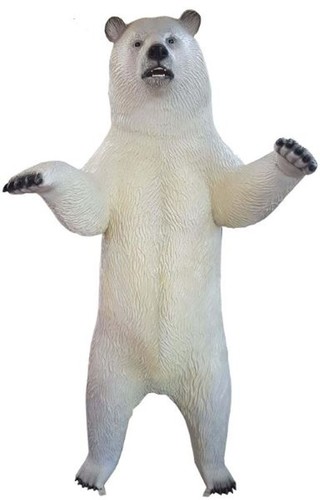 Casa Padrino Deko Skulptur B�r Wei� / Schwarz 118 x H. 240 cm - Lebensgro�e Deko Tierfigur - Wetterbest�ndige Gartendekofigur