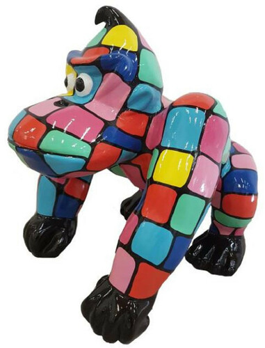 Casa Padrino Designer Dekofigur Gorilla Affe Mehrfarbig H. 70 cm - Wetterbest�ndige Deko Skulptur - Wohnzimmer Garten Terrassen Deko
