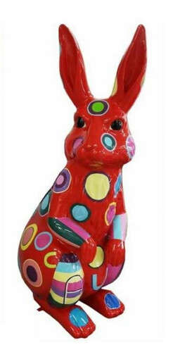 Casa Padrino Designer Deko Skulptur Hase H. 110 cm - Wohnzimmer Deko Skulptur - Gartendeko Skulptur - Wetterbest�ndige Tierfigur XXL Gartenskulptur