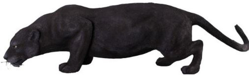 Casa Padrino Dekofigur Puma Katze Schwarz 134 x H. 40 cm - Wetterbest�ndige Deko Skulptur - Wohnzimmer Deko - Garten Deko - Deko Tierfigur