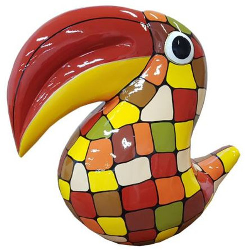 Casa Padrino Designer Dekofigur Tukan Vogel Bunt H. 65 cm - Wohnzimmer Deko Skulptur - Gartendeko Skulptur - Wetterbest�ndige Tierfigur