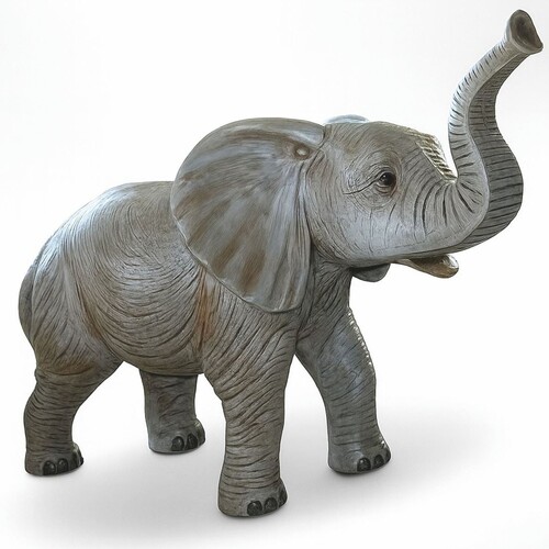 Casa Padrino XXL Deko Skulptur Elefant Grau 175 x H. 123 cm - Garten Figur