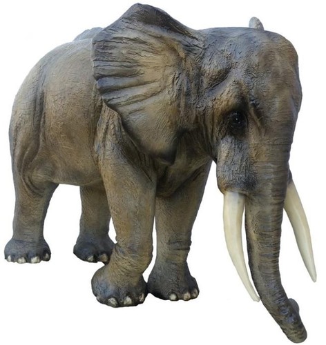 Casa Padrino Deko Skulptur Elefant Grau / Braun 410 x 155 x H. 223 cm - Riesige Lebensgro�e Gartenfigur - Gartendeko