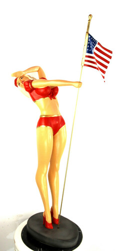 Casa Padrino Dekofigur Lady USA H. 110 cm - Wetterbest�ndige Deko Skulptur - Wohnzimmer Deko - Garten Deko - Terrassen Deko