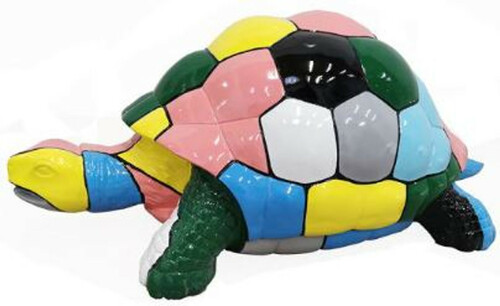 Casa Padrino Designer Dekofigur Schildkr�te Mehrfarbig 110 x 48 x H. 45 cm - Wetterbest�ndige Deko Skulptur - Wohnzimmer Deko - Garten Deko - Designer Deko Tierfigur