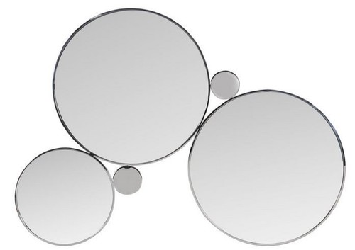 Casa Padrino Designer Wandspiegel Silber 167 x H. 121 cm - Edelstahl Spiegel - Luxus Wohnzimmer Spiegel