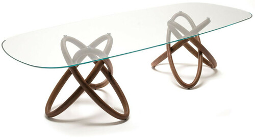 Casa Padrino Designer Esstisch Braun 300 x 120 x H. 75 cm - Moderner ovaler Esszimmertisch mit Glasplatte - Esszimmer M�bel - Luxus Qualit�t - Made in Italy