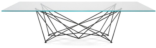 Casa Padrino Luxus Esstisch mit Glasplatte Schwarz - Verschiedene Gr��en - Made in Italy