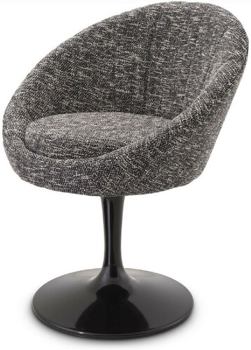 Casa Padrino Luxus Esszimmerstuhl Schwarz 67 x 57 x H. 78,5 cm - Drehstuhl im 60er Jahre Design - Luxus Esszimmer M�bel