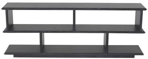 Casa Padrino Luxus Konsole Anthrazitgrau 230 x 40 x H. 85,5 cm - Edler Konsolentisch mit 2 Regalen - Massivholz Regalschrank - Luxus Wohnzimmer M�bel