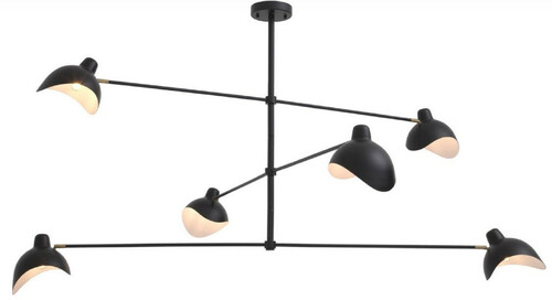 Casa Padrino Designer Kronleuchter Schwarz / Antik Messingfarben 180 x 180 x H. 84,5 cm - Eleganter Kronleuchter im 50er Jahre Stil - Luxus Kollektion