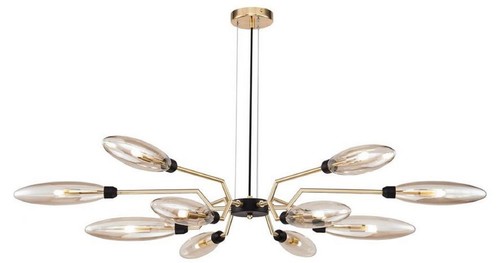 Casa Padrino Luxus H�ngeleuchte Mattgold / Schwarz  127 x H. 17,5 cm - Moderne Pendelleuchte