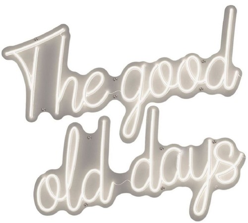 Casa Padrino Luxus LED Leuchtreklame The Good Old Days Wei� Neon 97 x 2 x H. 90 cm - LED Deko Schild - Luxus Wanddeko