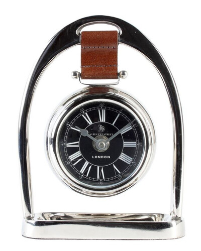 Casa Padrino Designer Luxus Horsebit Echtleder Messing vernickelt 18 x 5 x H. 24,5 cm - Edel & Prunkvoll