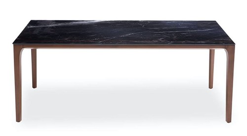 Casa Padrino Luxus Designer Esstisch mit Glasplatte in Halb Edelstein Optik  - High Class Esszimmer Tisch