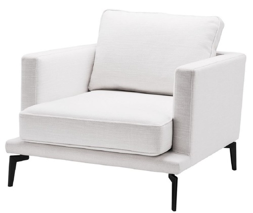 Casa Padrino Luxus Sessel Wei� / Schwarz 91 x 99 x H. 82 cm - Wohnzimmer Sessel - Luxus Wohnzimmer M�bel