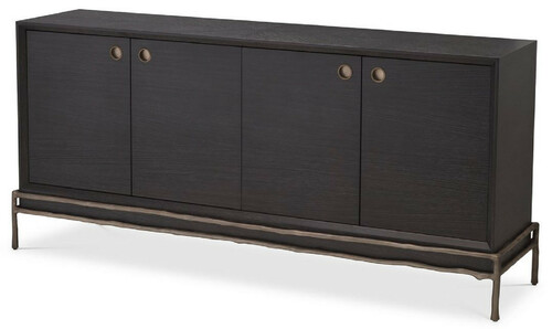 Casa Padrino Luxus Sideboard Anthrazitgrau / Bronzefarben 180 x 45 x H. 82 cm - Wohnzimmer M�bel - Hotel M�bel - Luxus Kollektion