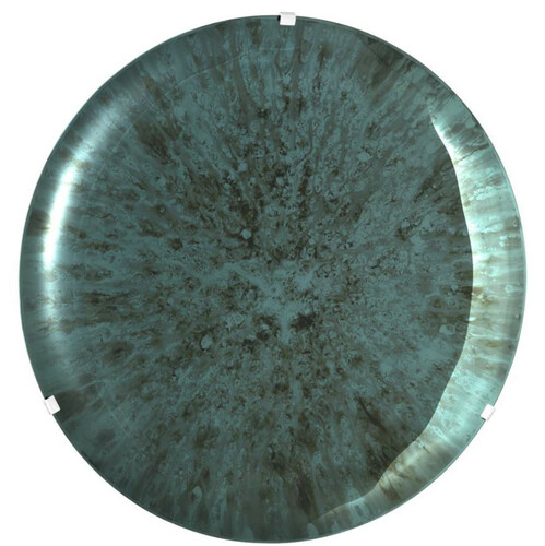 Casa Padrino Designer Wanddeko Gr�n  104 cm - Konkaver Deko Spiegel mit Wandhalterung - Luxus Qualit�t