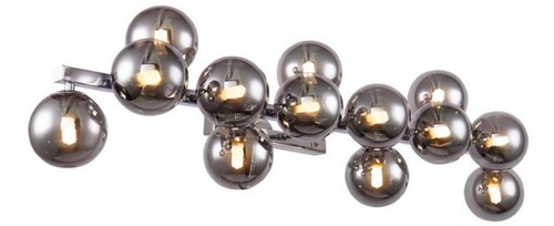 Casa Padrino Designer Wandleuchte Silber / Grau 95 x 23 x H. 24 cm - Moderne Wandlampe mit kugelf�rmigen Lampenschirmen