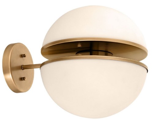 Casa Padrino Luxus Wandleuchte Antik Messingfarben / Wei� 30 x 40 x H. 30 cm - Hotel & Restaurant Lampe