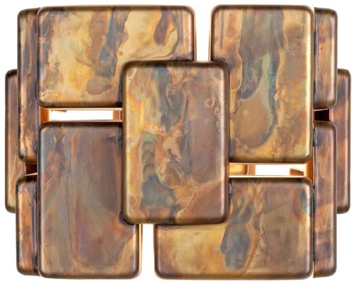 Casa Padrino Designer Wandleuchte oxidiertes Messing 25 x 21 x H. 18 cm - Luxus Kollektion