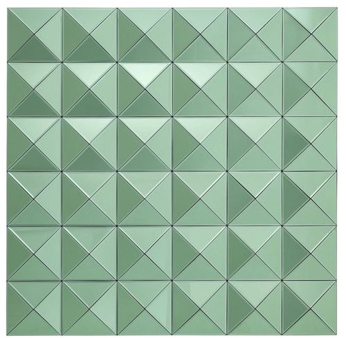 Casa Padrino Designer Spiegel Gr�n 110 x 4 x H. 110 cm - Luxus Wohnzimmer Wandspiegel - Designerm�bel