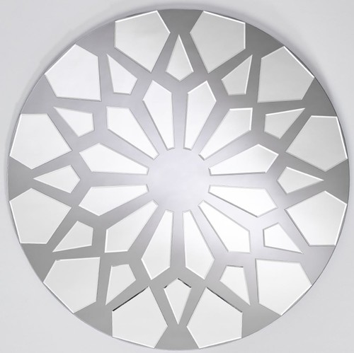 Casa Padrino Designer Wandspiegel Grau  100 cm - Moderner Design Spiegel - Garderoben Spiegel - Wohnzimmer Spiegel - Luxus Kollektion