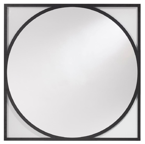Casa Padrino Luxus Wandspiegel Schwarz 90 x H. 90 cm - Wohnzimmer Spiegel - Garderoben Spiegel - Luxus Kollektion