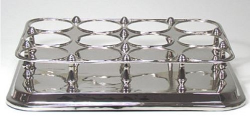 Casa Padrino Luxus Messing Weinflaschenhalter Silber 49 x 37 x H. 10 cm - Hotel & Restaurant Accessoires