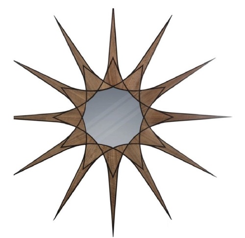 Casa Padrino Designer Wandspiegel Braun / Schwarz 136 x H. 136 cm - Luxus Kollektion