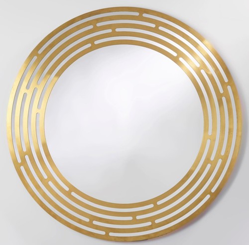 Casa Padrino Luxus Spiegel Messingfarben  100 cm - Runder Wandspiegel mit Metallrahmen - Luxus Kollektion