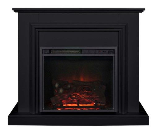 Casa Padrino Elektro Kamin Schwarz Antik Stil Barock Jugendstil  110 x 34 x H 95 cm - Elektrokamin - Wohnzimmer Kamin