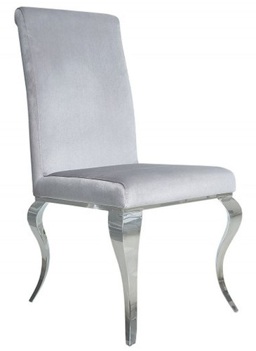 Casa Padrino Esszimmer Stuhl Silbergrau / Silber  - Designer Stuhl - Modern Barock