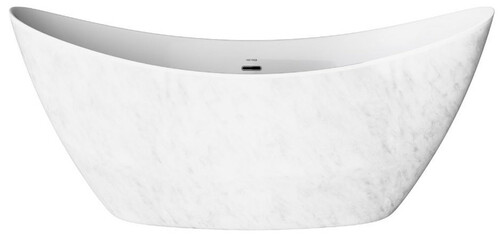 Casa Padrino Freistehende Luxus Acryl Badewanne mit Marmoroptik Wei� 173 x 73 x H. 75 cm - Luxus Bad Accessoires - Luxus Kollektion