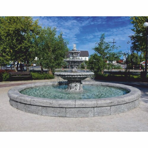 Casa Padrino Barock Garten Springbrunnen Grau  465 x H. 180 cm - Prunkvoller Gartenbrunnen