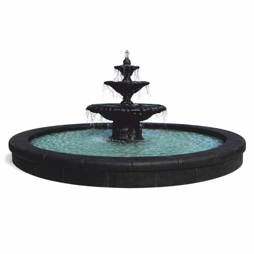 Casa Padrino Barock Garten Deko Springbrunnen Schwarz  465 x H. 180 cm