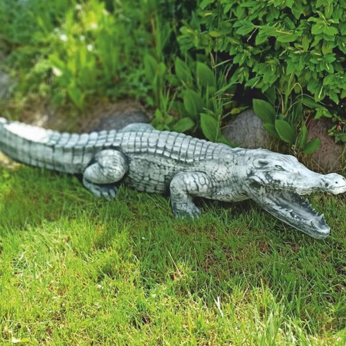 Casa Padrino Garten Deko Skulptur Krokodil Gr�n 110 cm - Garten Figur