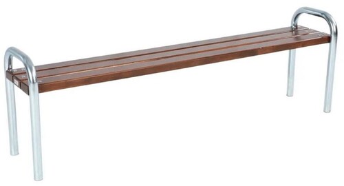 Casa Padrino Gartenbank Dunkelbraun / Silber 180 cm