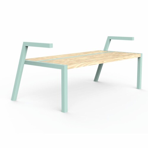 Casa Padrino Gartenbank Mintgr�n / Naturfarben 150 cm - Parkbank mit Armlehnen - Outdoor Sitzbank - Garten M�bel