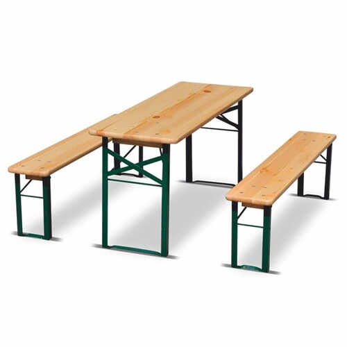 Casa Padrino Gartengarnitur Naturfarben / Gr�n 220 cm - Biergarten M�bel