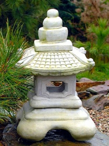 Casa Padrino Gartenleuchte im Asiatischen Stil Wei� 50 x 50 x H. 60 cm - Wetterbest�ndige Garten & Terrassen Leuchte - Garten Terrassen Wege Einfahrt Beleuchtung