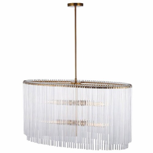 Casa Padrino Glas Kronleuchter Gold 60 x 55 x H. 45 cm - Ovaler Kronleuchter