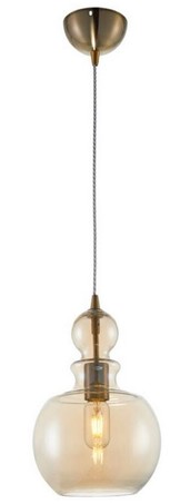 Casa Padrino H�ngeleuchte Bronze / Bernsteinfarben  21,5 x H. 33,4 cm - H�henverstellbare Pendelleuchte